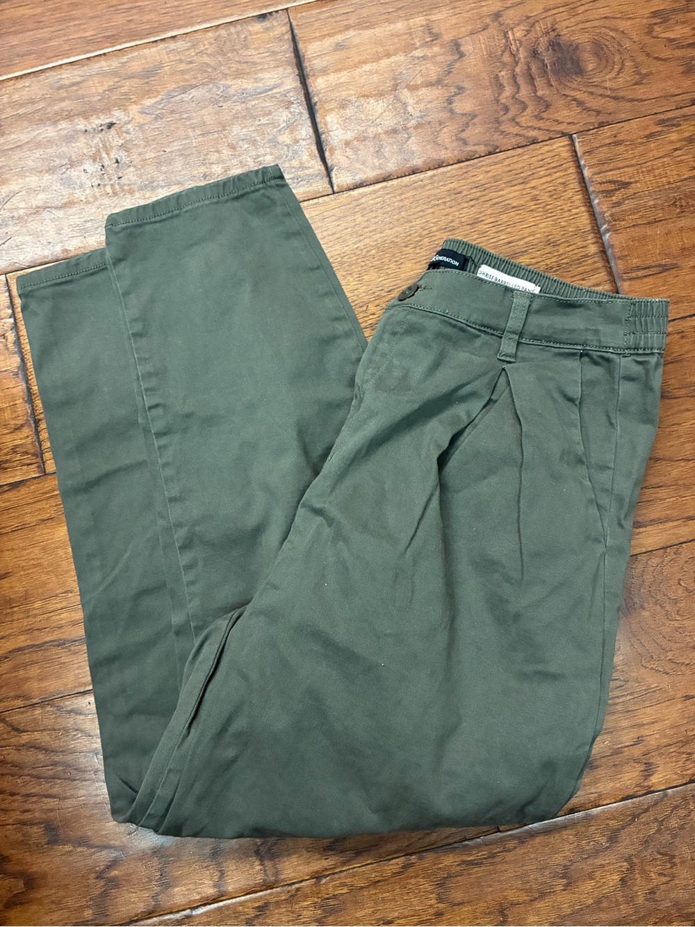 BCBGeneration high rise pleated cotton barrel leg pant Y2K Lagenlook